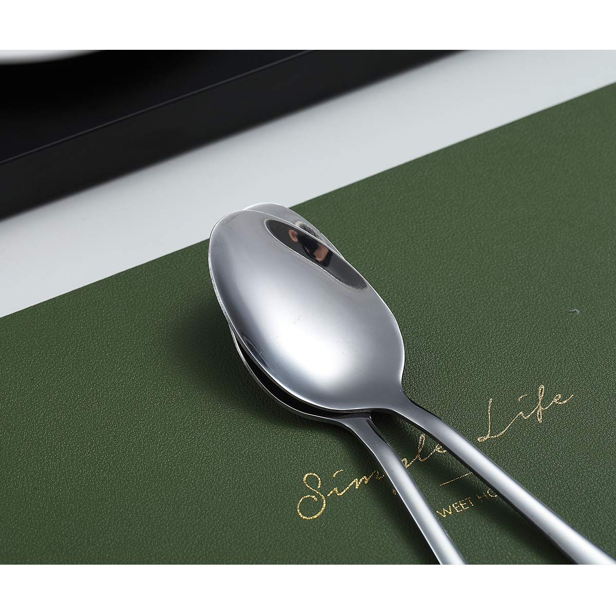 Teaspoons, Kyraton 6 Pieces 6.7'' Stainless Steel Teaspoons, Dessert Spoon,Golden Teaspoon,Spoon Silverware Pack Of 6